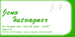 jeno hutvagner business card